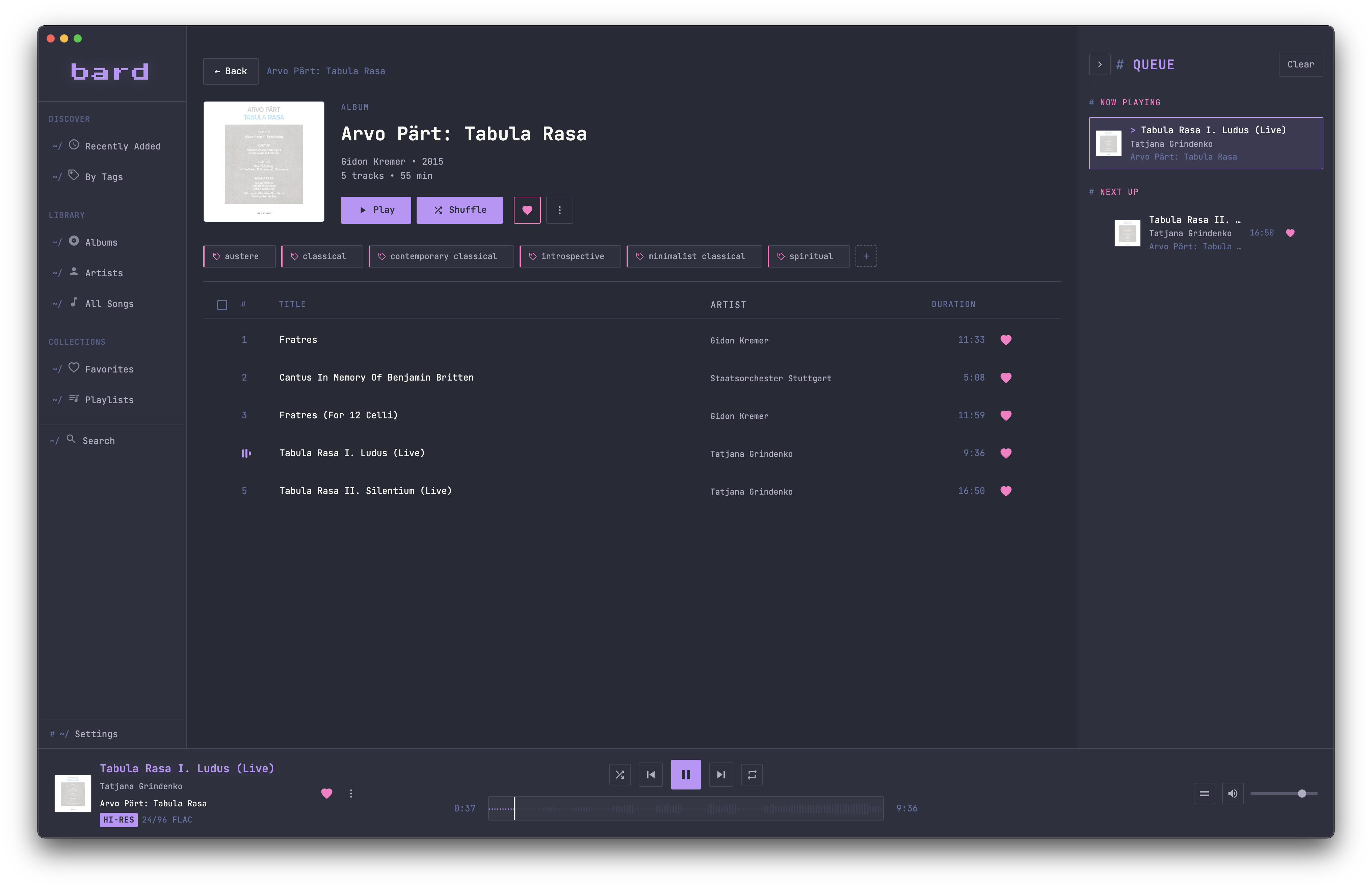 Violet dark theme with purple accents